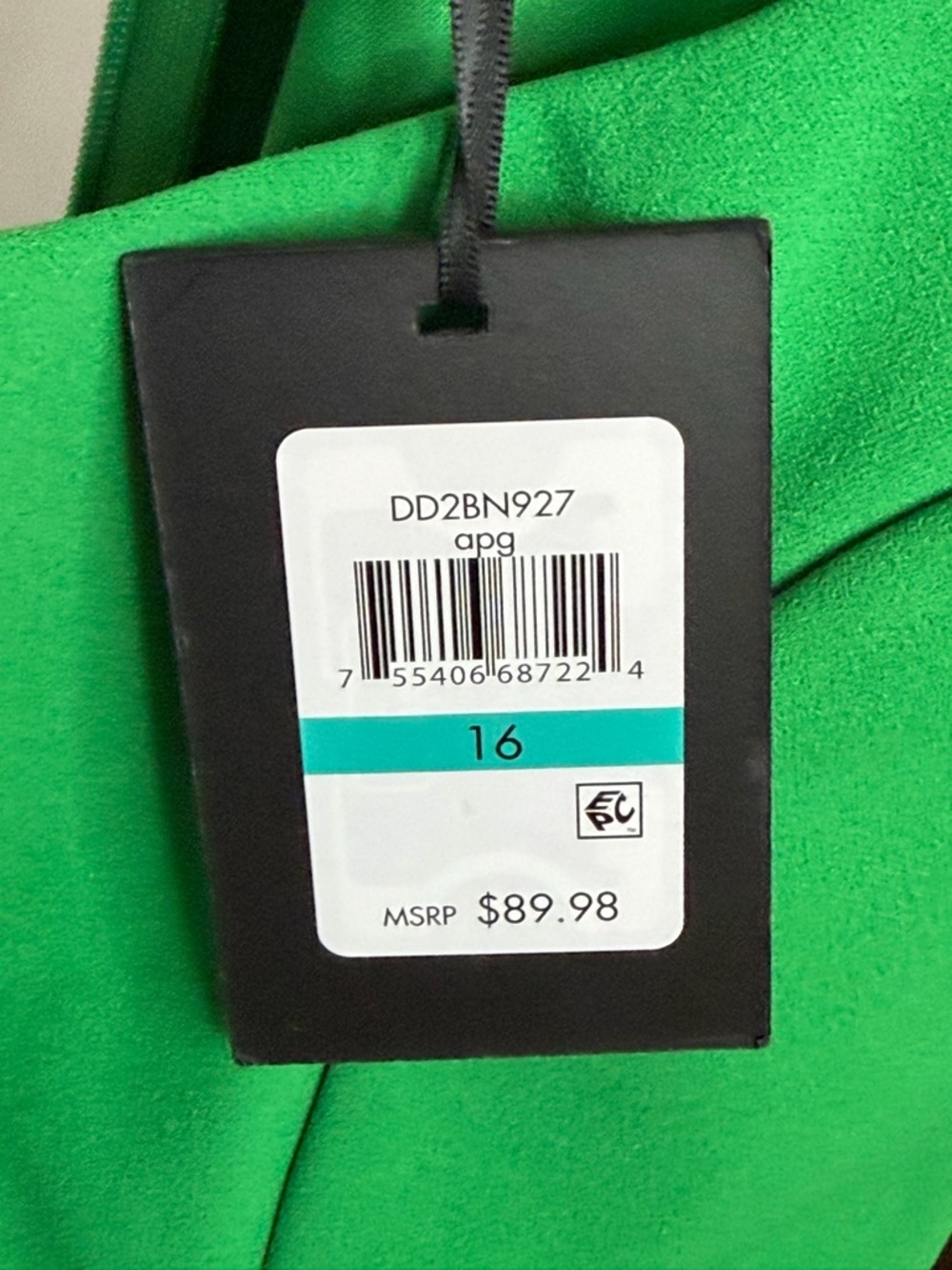 DKNY Green Sheath Dress Size 16 Ruched Short Sleeve Boat Neck NWT - Picture 6 of 6